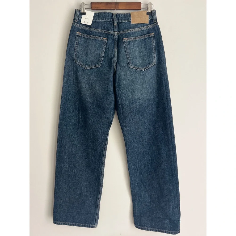 Zara Z1975 Women's Selvedge High Rise Medium Wash Blue Jeans Size 4 NWT
